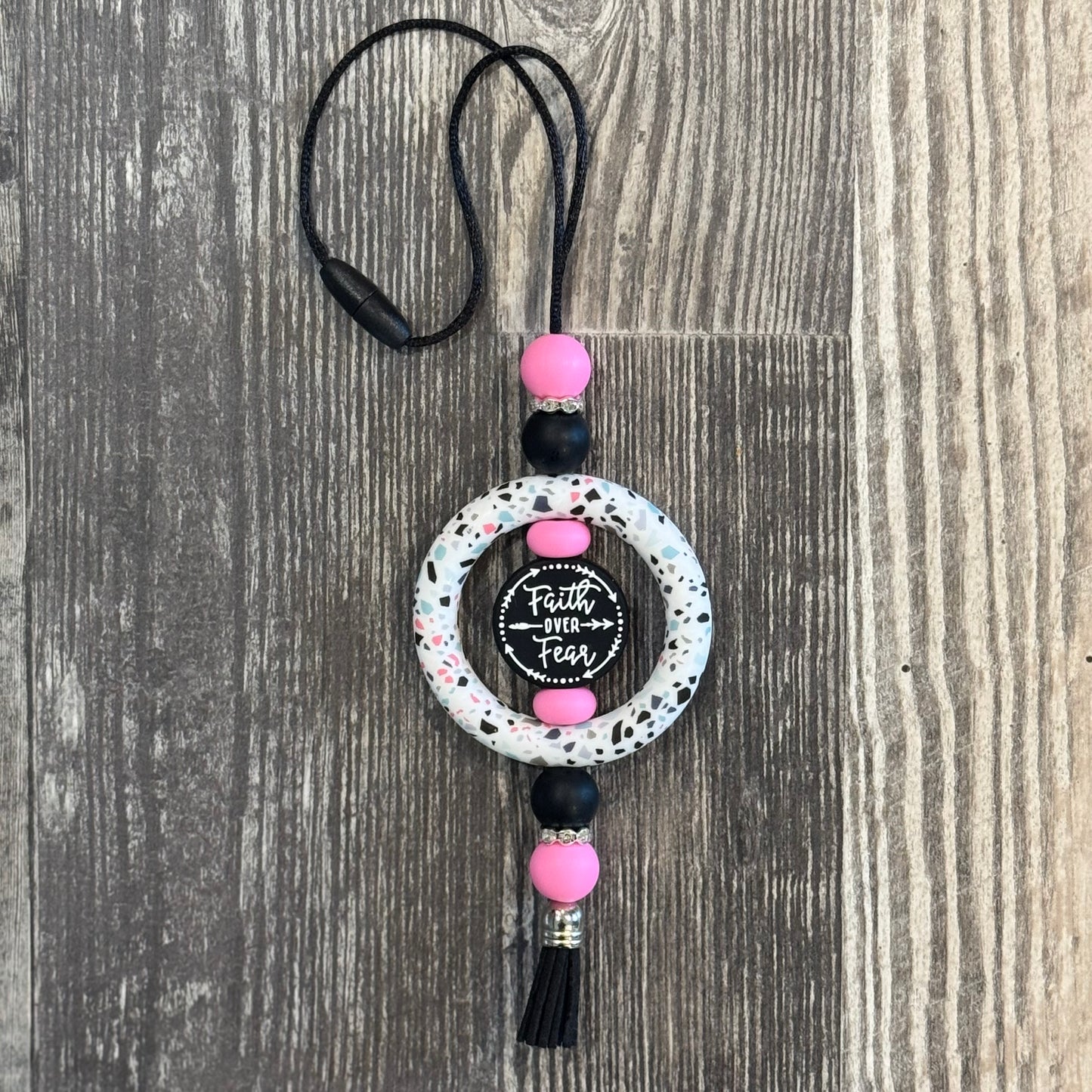 Black and Pink Car Charm