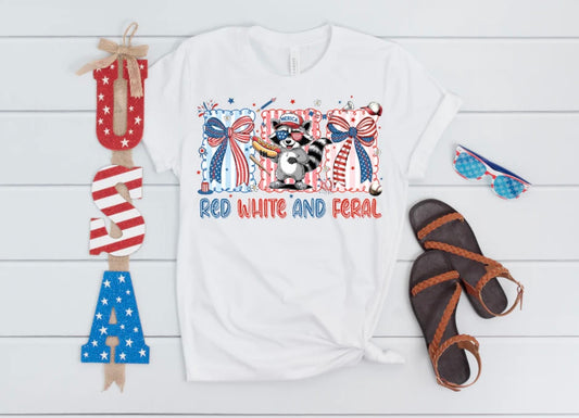 Red, White, and Feral Tee Shirt