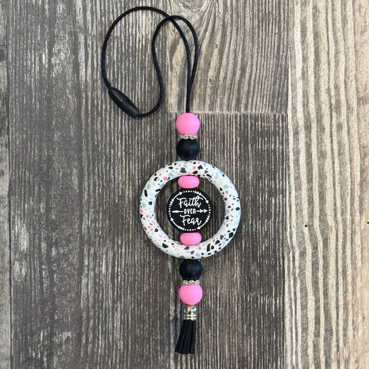 Black and Pink Car Charm