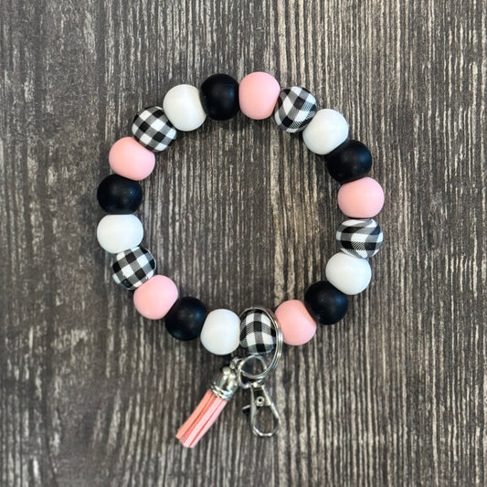 Pink and Checkered Wristlet