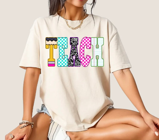 Colorful Teach Tee Shirt