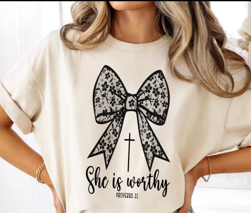 She Is Worthy Tee Shirt