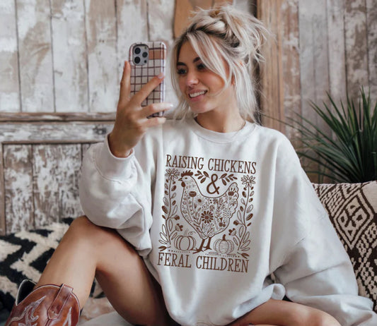 Raising Chickens & Feral Children Tee Shirt