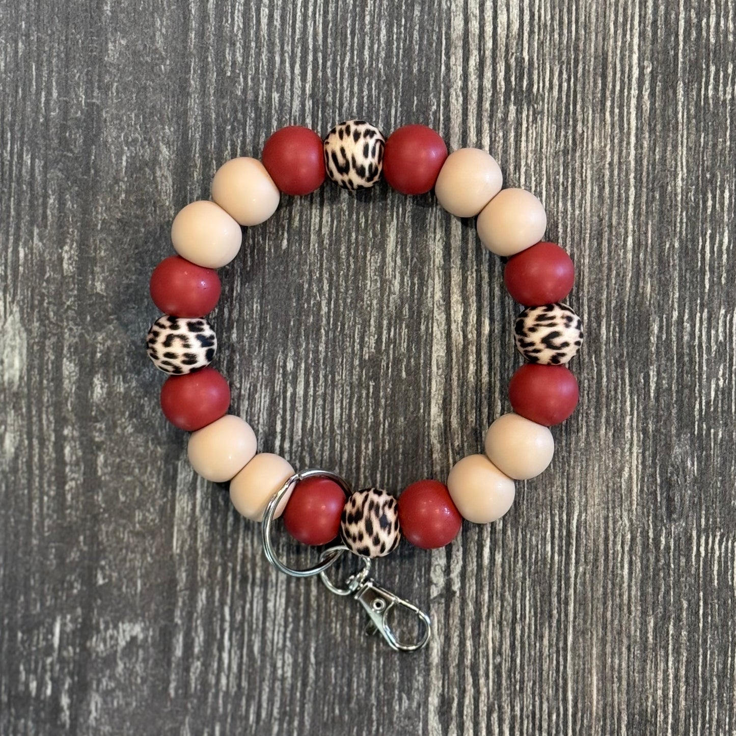 Red Leopard Wristlet