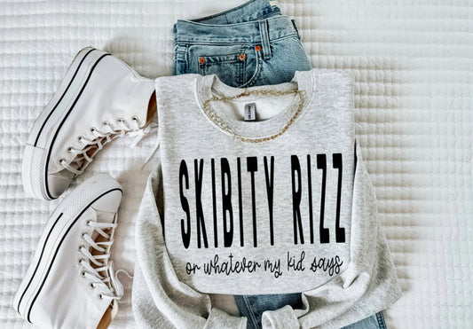 Skibity Rizz Or Whatever My Kid Says Tee Shirt