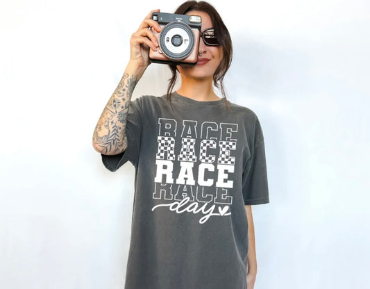 Race Day Tee Shirts (Black Writing Not White)